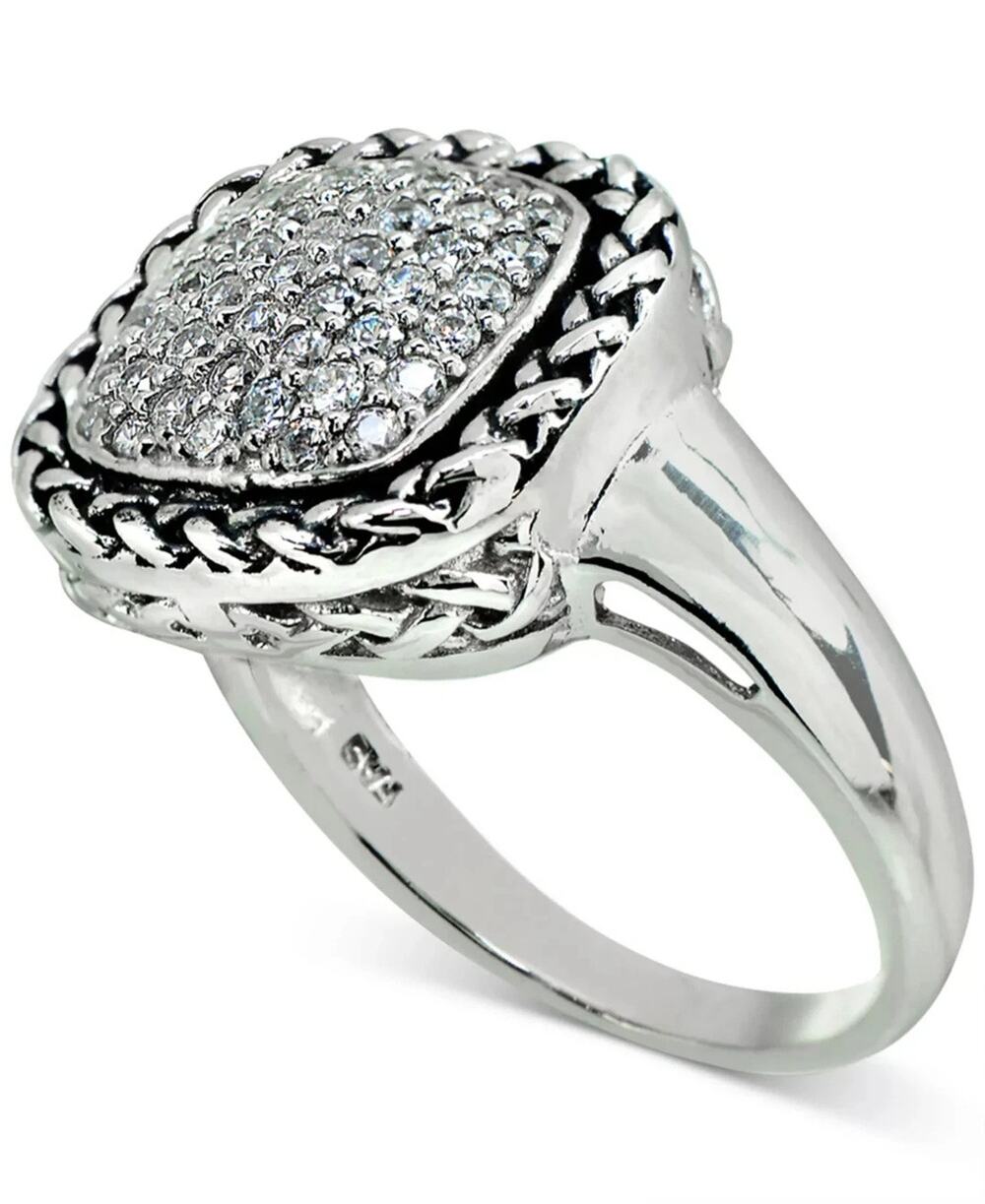 Giani Bernini 924 Sterling Silver Ring With Pave Cubic Zirconia